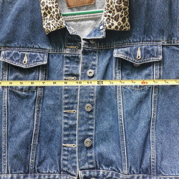 Vintage Route 66 Leopard Jean Denim Jacket - Picture 3 of 9